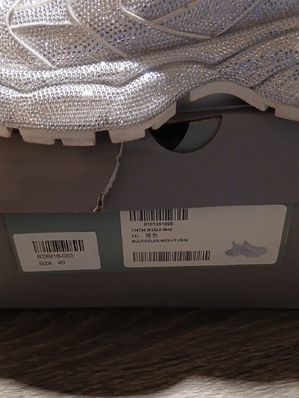 ✨ Balenciaga 3XL “Rhinestones” Low Top Sneakers – Crystal / Light Grey ✨ EU 40 - Picture 10 of 13